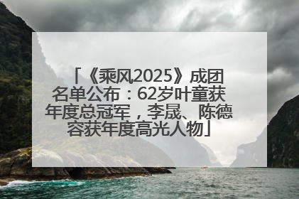 《乘风2025》成团名单公布：62岁叶童获年度总冠军，李晟、陈德容获年度高光人物