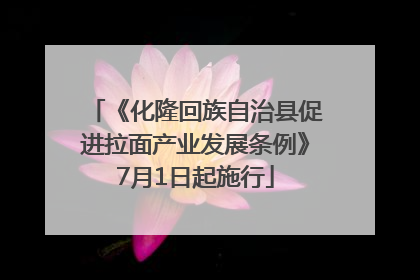 《化隆回族自治县促进拉面产业发展条例》7月1日起施行