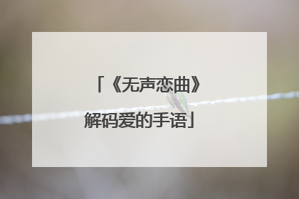 《无声恋曲》解码爱的手语