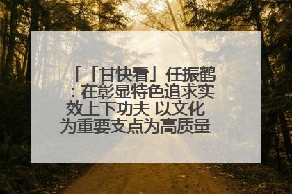 「甘快看」任振鹤：在彰显特色追求实效上下功夫 以文化为重要支点为高质量发展增添动能