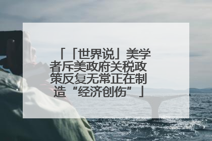 「世界说」美学者斥美政府关税政策反复无常正在制造“经济创伤”