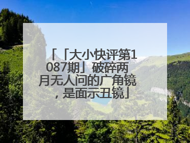 「大小快评第1087期」破碎两月无人问的广角镜，是面示丑镜
