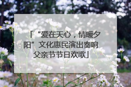 “爱在天心，情暖夕阳”文化惠民演出奏响父亲节节日欢歌