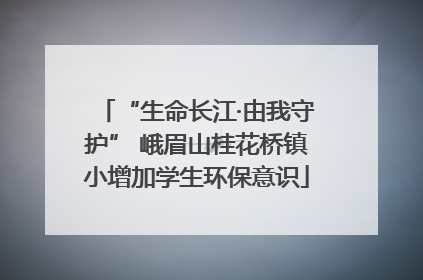 “生命长江·由我守护” 峨眉山桂花桥镇小增加学生环保意识