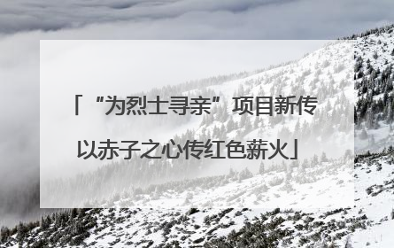 “为烈士寻亲”项目新传 以赤子之心传红色薪火