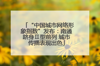 “中国城市网络形象指数”发布：南通跻身Ⅱ型前列 城市传播表现出色