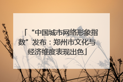 “中国城市网络形象指数”发布：郑州市文化与经济维度表现出色