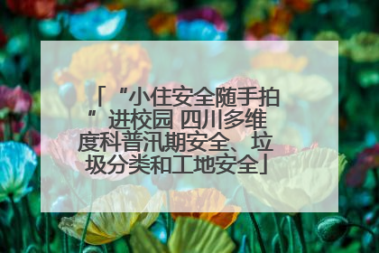 “小住安全随手拍”进校园 四川多维度科普汛期安全、垃圾分类和工地安全
