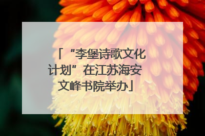 “李堡诗歌文化计划”在江苏海安文峰书院举办