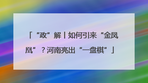 “政”解丨如何引来“金凤凰”？河南亮出“一盘棋”