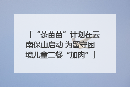 “茶苗苗”计划在云南保山启动 为留守困境儿童三餐“加肉”