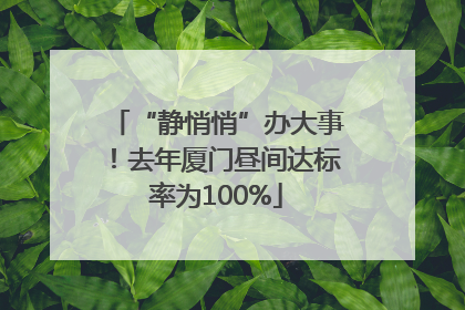 “静悄悄”办大事！去年厦门昼间达标率为100%