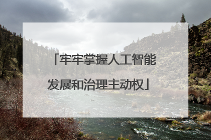 牢牢掌握人工智能发展和治理主动权
