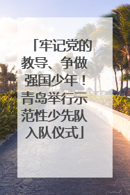 牢记党的教导、争做强国少年！青岛举行示范性少先队入队仪式