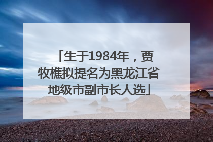 生于1984年，贾牧樵拟提名为黑龙江省地级市副市长人选