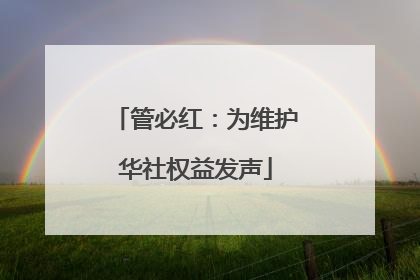 管必红：为维护华社权益发声