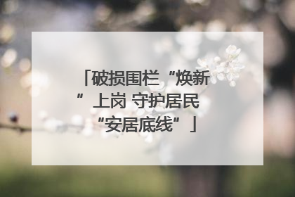 破损围栏“焕新”上岗 守护居民“安居底线”