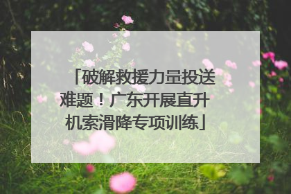 破解救援力量投送难题！广东开展直升机索滑降专项训练