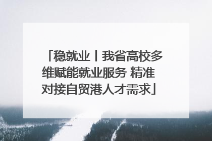稳就业丨我省高校多维赋能就业服务 精准对接自贸港人才需求