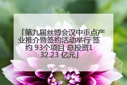 第九届丝博会汉中重点产业推介暨签约活动举行 签约 93个项目 总投资132.23 亿元