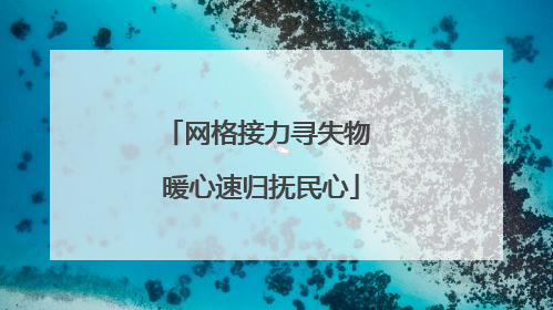 网格接力寻失物 暖心速归抚民心