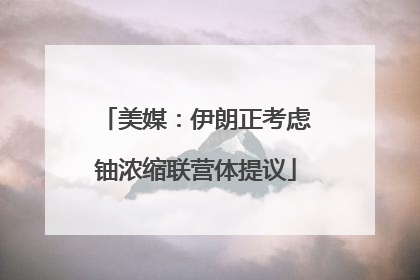美媒：伊朗正考虑铀浓缩联营体提议