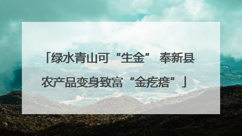 绿水青山可“生金” 奉新县农产品变身致富“金疙瘩”