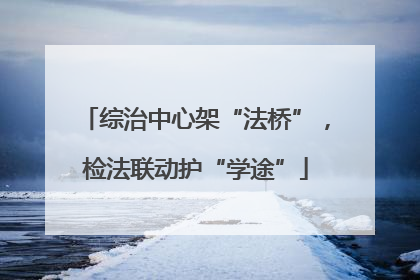 综治中心架“法桥”，检法联动护“学途”
