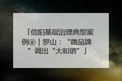 信阳基层治理典型案例⑧｜罗山：“微品牌”调出“大和谐”