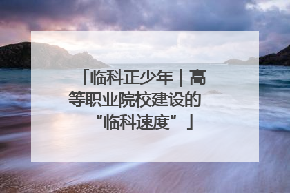临科正少年｜高等职业院校建设的“临科速度”