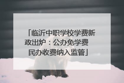 临沂中职学校学费新政出炉：公办免学费 民办收费纳入监管
