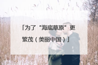 为了“海底草原”更繁茂（美丽中国）