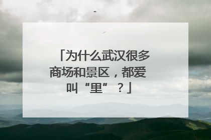为什么武汉很多商场和景区，都爱叫“里”？