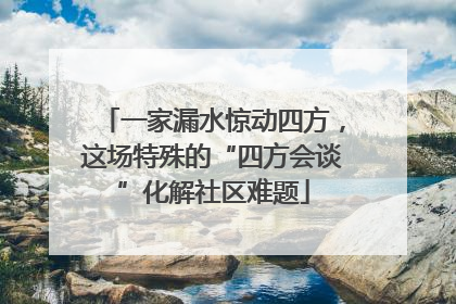 一家漏水惊动四方，这场特殊的“四方会谈”化解社区难题