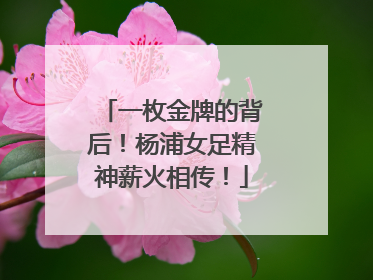 一枚金牌的背后！杨浦女足精神薪火相传！