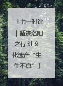 七一时评｜循迹洛阳之行 让文化遗产“生生不息”