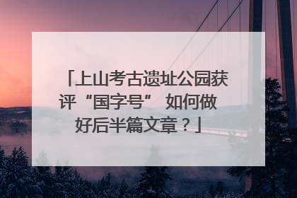 上山考古遗址公园获评“国字号” 如何做好后半篇文章？