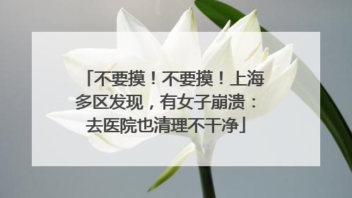 不要摸！不要摸！上海多区发现，有女子崩溃：去医院也清理不干净