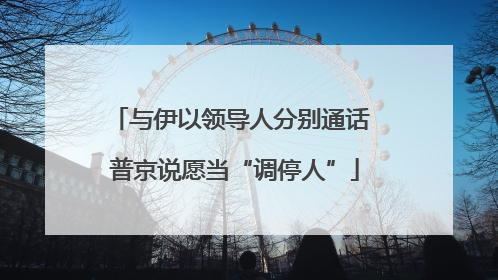 与伊以领导人分别通话 普京说愿当“调停人”