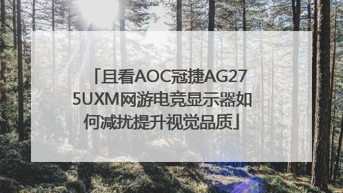 且看AOC冠捷AG275UXM网游电竞显示器如何减扰提升视觉品质