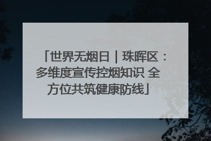 世界无烟日｜珠晖区：多维度宣传控烟知识 全方位共筑健康防线