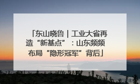东山晓鲁｜工业大省再造“新基点”：山东频频布局“隐形冠军”背后