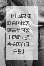 中国常驻联合国代表谴责美国袭击伊朗：损害美国自身信誉