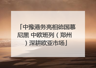 中豫港务亮相德国慕尼黑 中欧班列（郑州）深耕欧亚市场