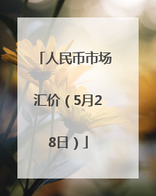 人民币市场汇价（5月28日）