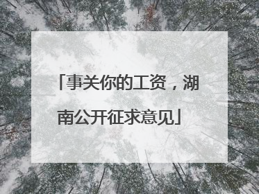 事关你的工资,湖南公开征求意见