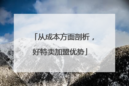 从成本方面剖析，好特卖加盟优势