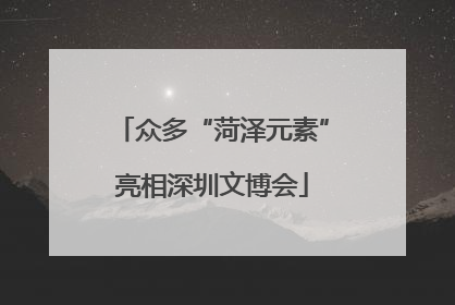 众多“菏泽元素”亮相深圳文博会