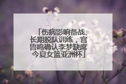 伤病影响备战、长期脱队训练，宫鲁鸣确认李梦缺席今夏女篮亚洲杯