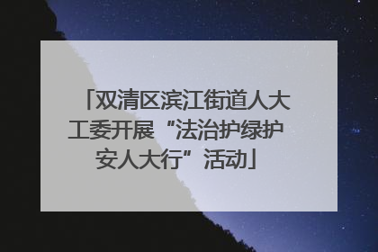 双清区滨江街道人大工委开展“法治护绿护安人大行”活动